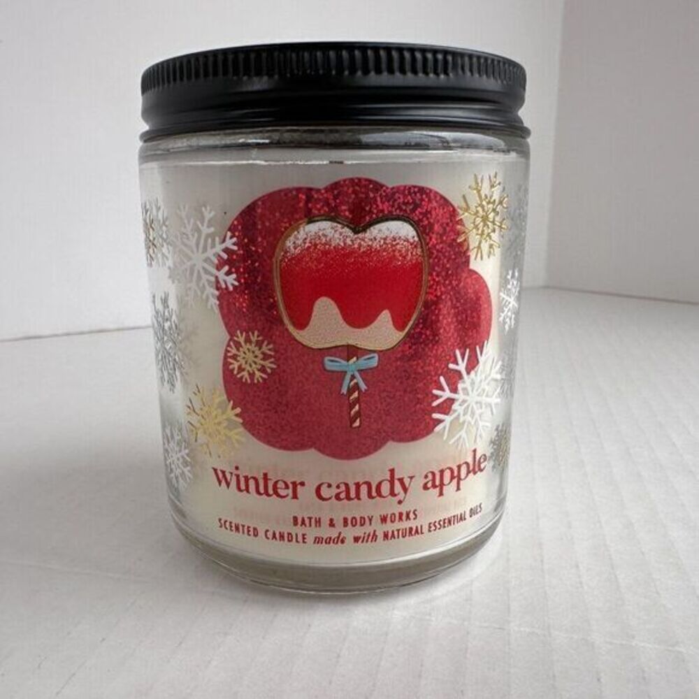 Bath & Body Works Winter Candy Apple Single Wick Candle Unused Seasonal Holiday